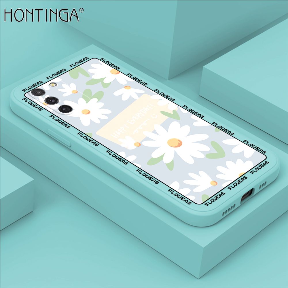 Hontinga for Samsung S10 Lite Case Beautiful Daisy Flower Phone Case Phone Case Soft Square Edge Silicone Cases Full Lens Cover Shockproof Protection Cover