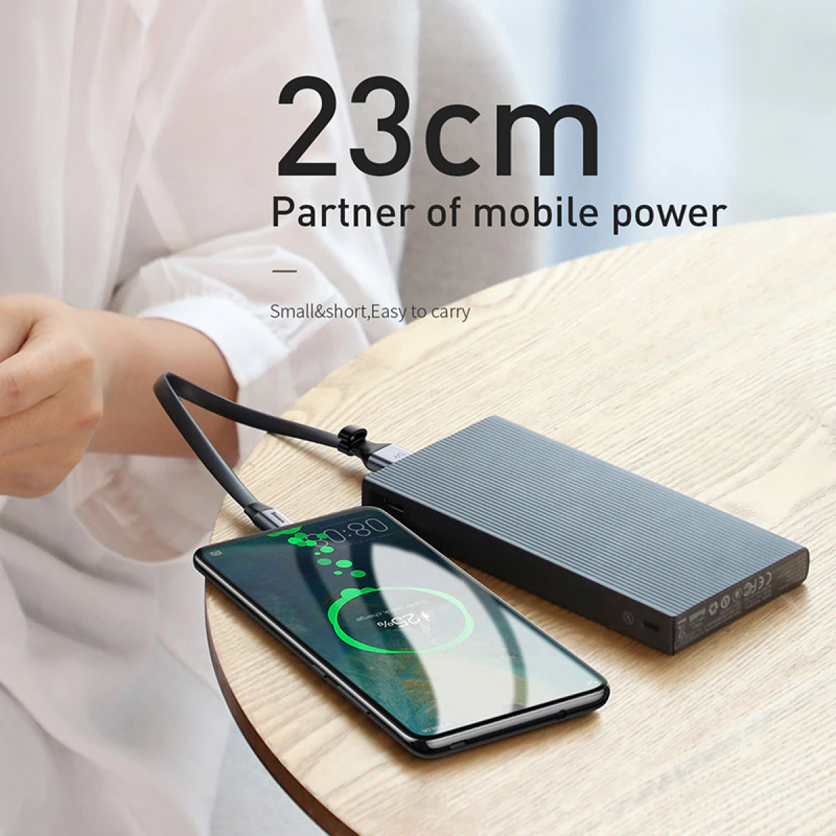 Baseus 5A 23cm Fast Charging USB Type C Cable For Type C Device