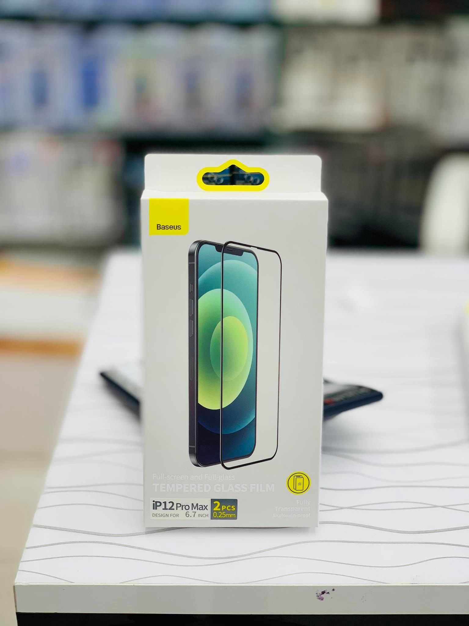 BASEUS 2PCS/Set 0.25mm Curved Full Coverage Tempered Glass Screen Protector Film for iPhne  12 Pro Max