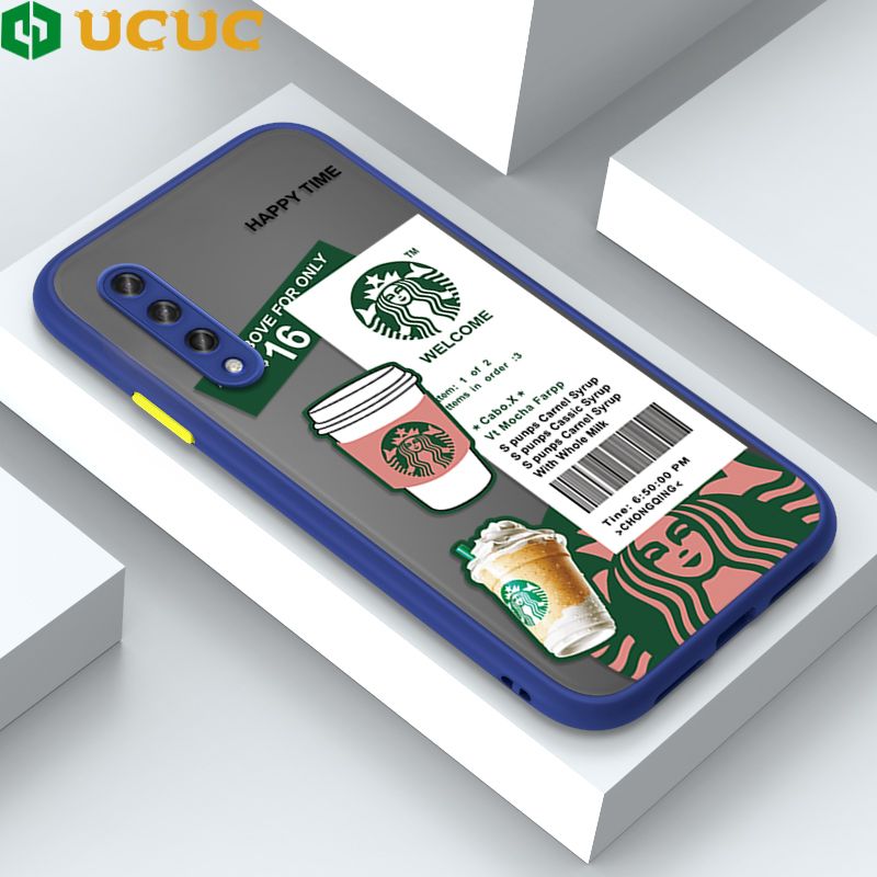 UCUC for Xiaomi A3 CC9e Back Cover Fashion Sticker Frosted Transparent Hard Phone Case Thin Shockproof Full Cover Camera Protect Case