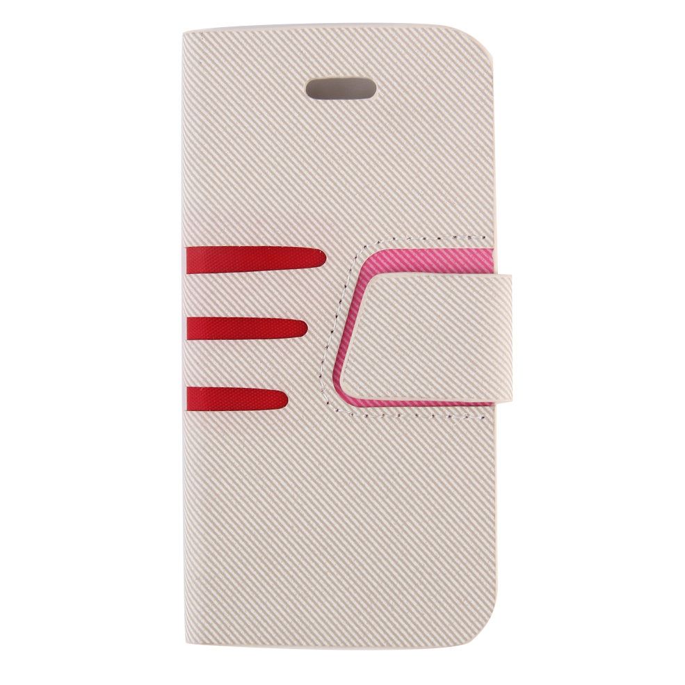 New Diagonal Pattern PU Leather Case Phone Protective Cover For iPhone 5-white