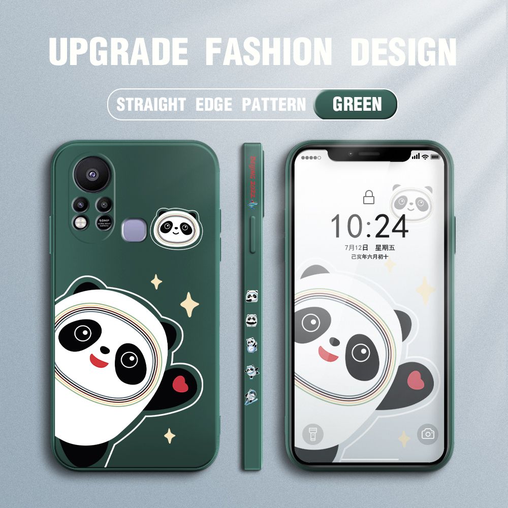 FHKL for Infinix Hot 11S Back Cover Bing Dwen Dwen Side design Soft Case Multicolor Liquid Silicone Phone Cases