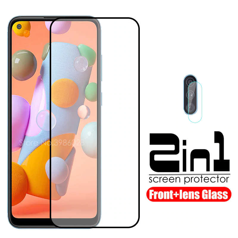 Samsung Galaxy A11 / Samsung Galaxy M11 - 2 in 1 (Back Camera Lens Screen Protector And Tempered Glass Protective Glass Film