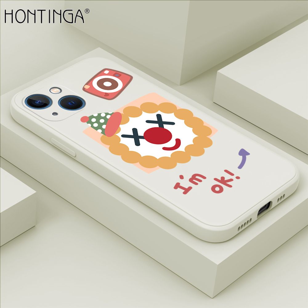 Hontinga for iPhone 13 Case New Cartoon Joker Phone Case Phone Case Soft Square Edge Silicone Cases Full Lens Cover Shockproof Protection Cover