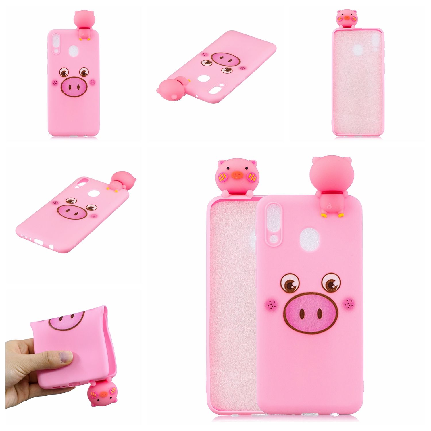 Yfashion For  M20 3D Cartoon Lovely Coloured Painted Soft PU Back Cover Non-slip Shockproof Full Protective Case