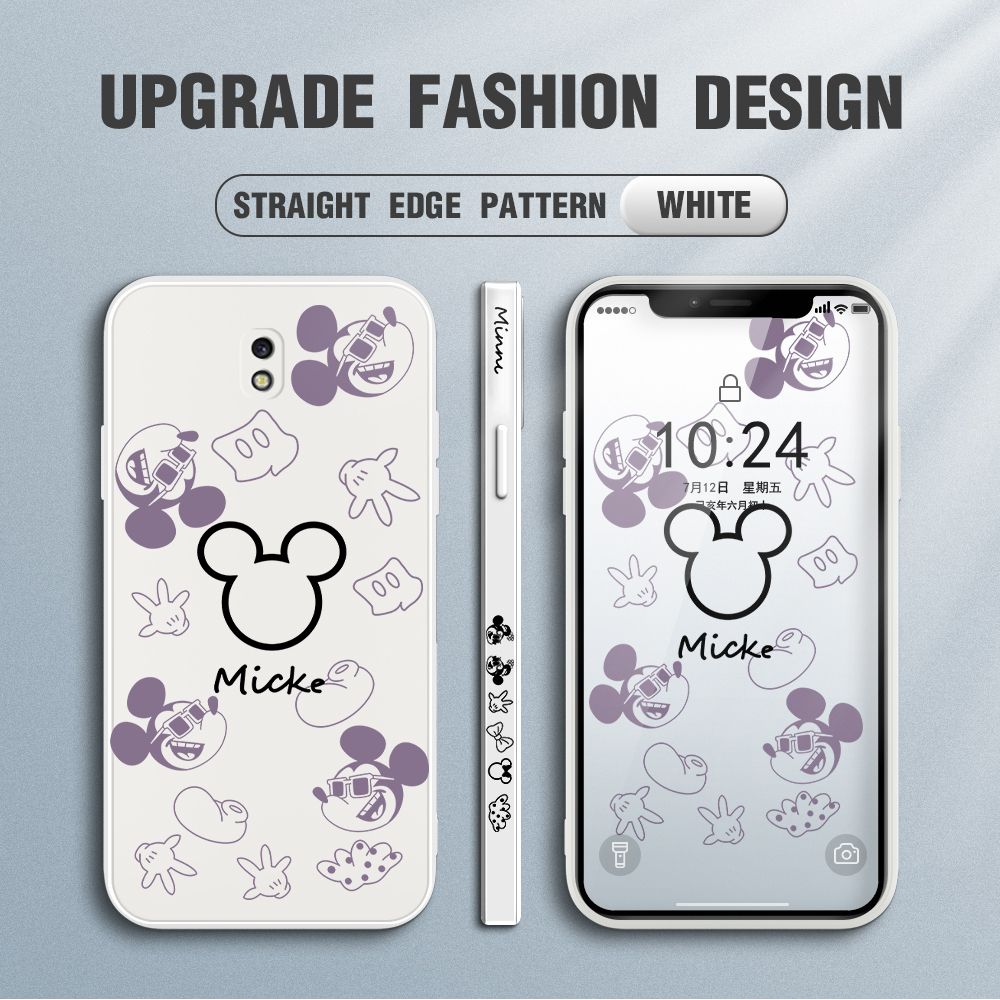 FHKL for Samsung Galaxy J7 Pro Back Cover Mickey Print Side design Soft Case Multicolor Liquid Silicone Phone Cases