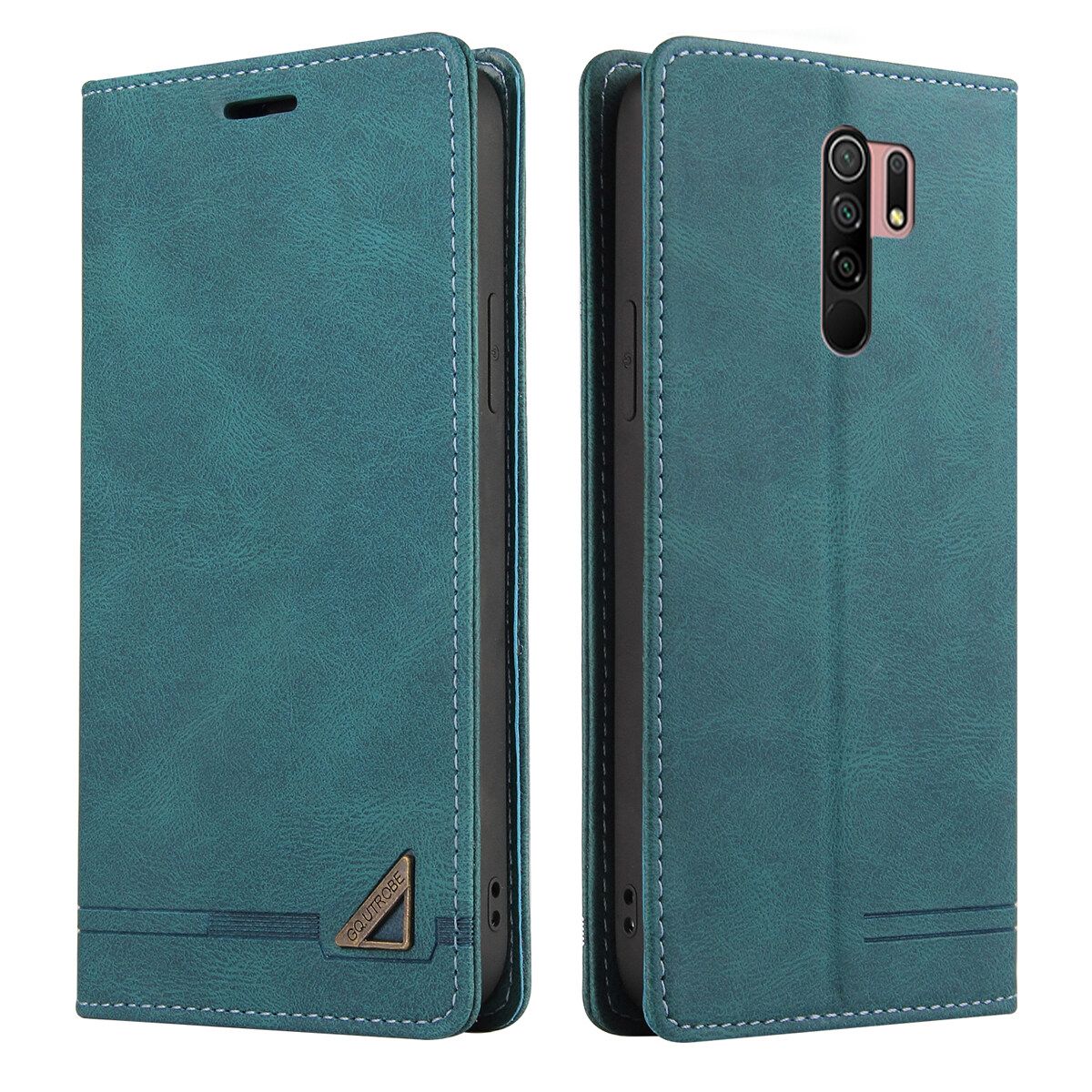 For Xiaomi Redmi 9/Redmi 9 Prime Retro Anti-theft Brush Wallet Foldable Built-in Card Slot and Magnetic Closure Protective Case