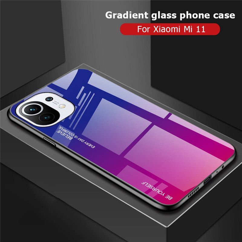 For Xiaomi 11 Case Gradient Protective Tempered Glass Cover For Xiaomi mi11 Mi 11 Ultra 11 Lite Pro Case Luxury Back Cover Shell