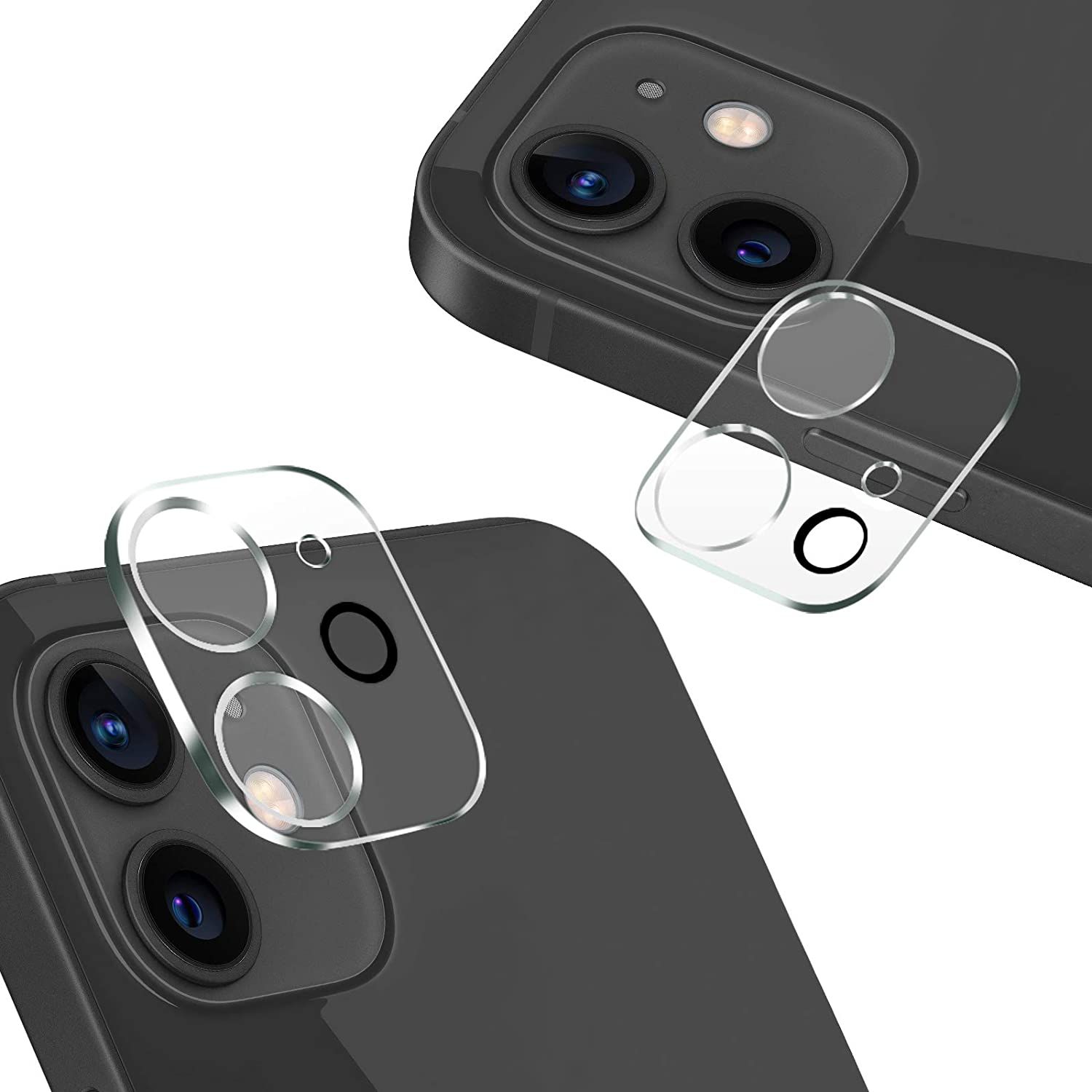 For iPhone 12 Mini - Premium Quality Clear Ultra Slim Back Camera Lens Protector Rear Camera Lens Cover Tempered Glass Protection Film