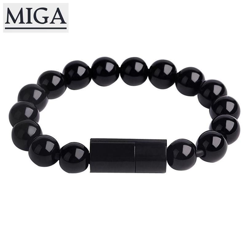 New Creative 8Pin USB Data Cable Bead Bracelet Charger For Android Cell Phone - intl