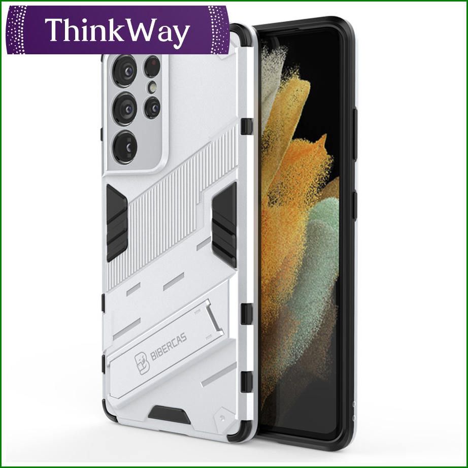 Shockproof Armor Hard Phone Casing with Camera Protection Invisible Stand Bracket Soft Silicone Bumper Anti-fall Protection Cases Back Cover For Samsung A72 4G/A72 5G & Samsung M32 India Edition