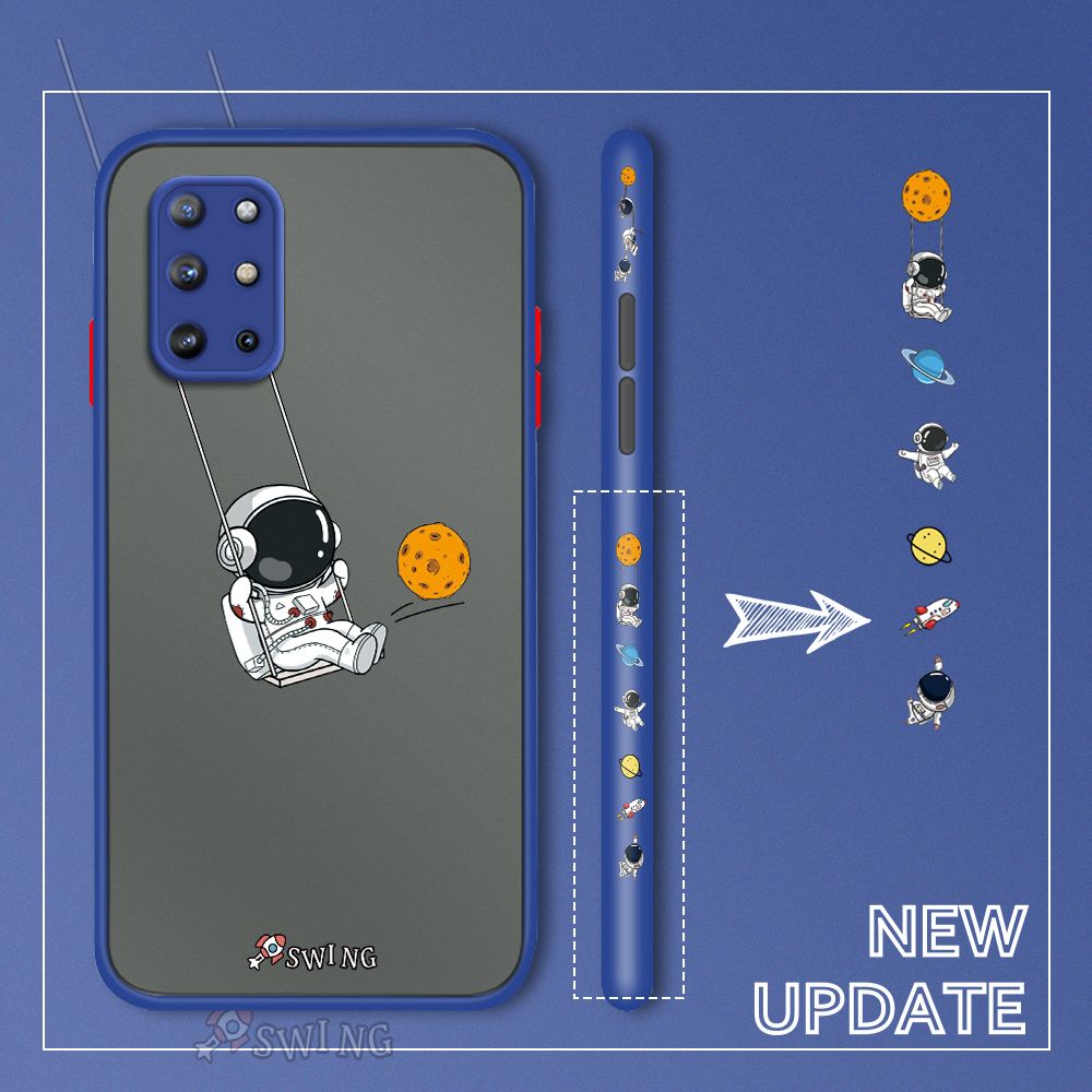 UCUC for OnePlus 8T Back Cover Swing Astronaut Side Printed Design Phone Case Ultra Thin Frosted Cover Shockproof Phone Cover