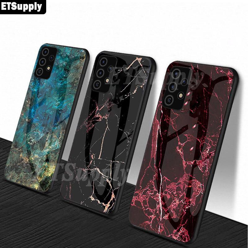 Phone Case Galaxy A72 Tempered Glass Protect Cases Soft Bumper Hard Cover for Samsung A72 Phone Cover