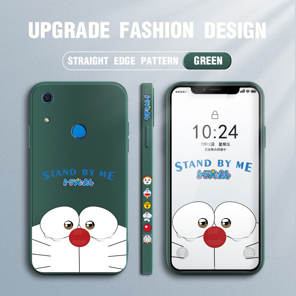 Jizetin for Huawei Y6S Case New Cartoon Stand by Me Doraemon Anime Side Design Phone Cover Liquid Silicone Cases