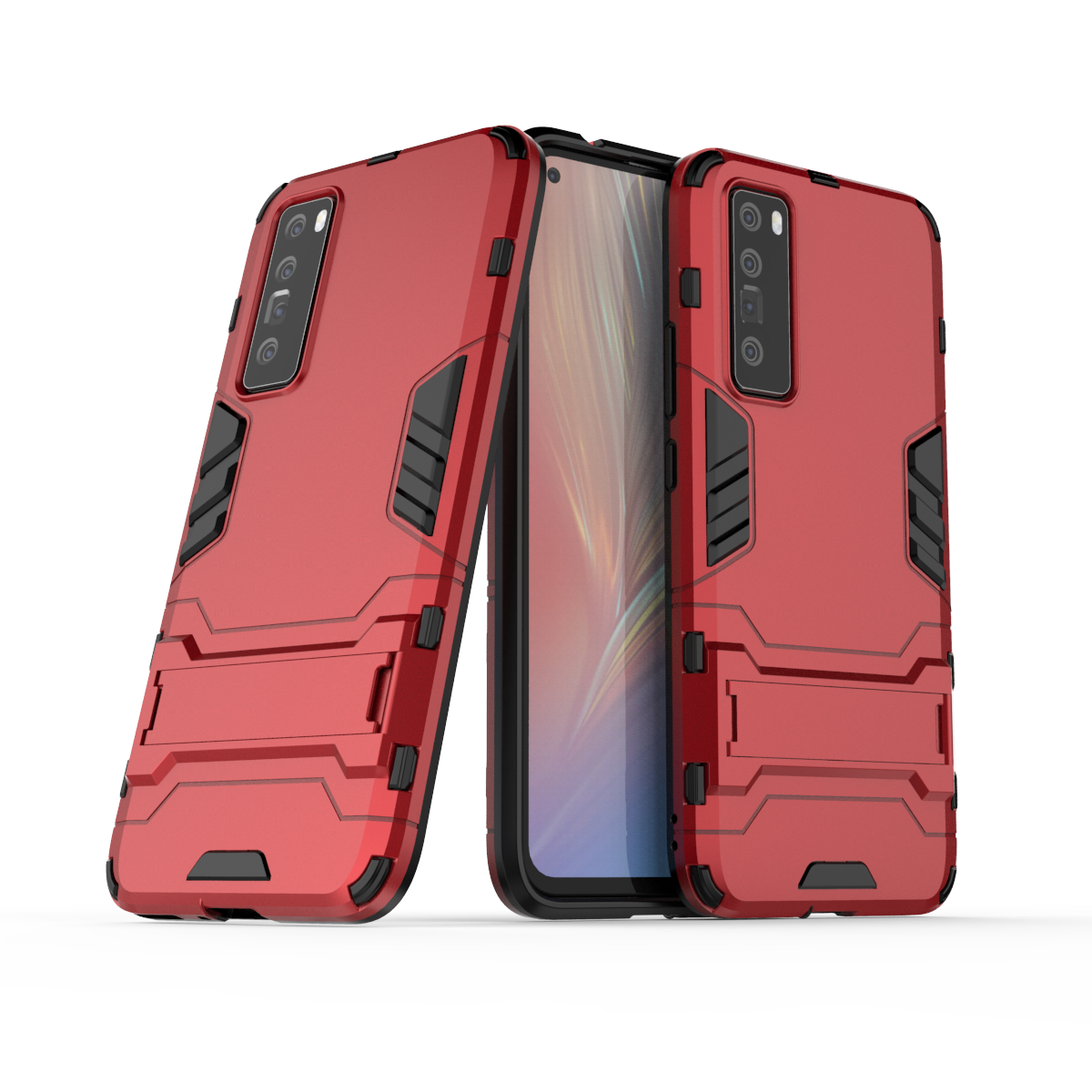 For Huawei Nova 7 Case Shockproof Bumper Hybrid Stand Silicone Armor Phone Case