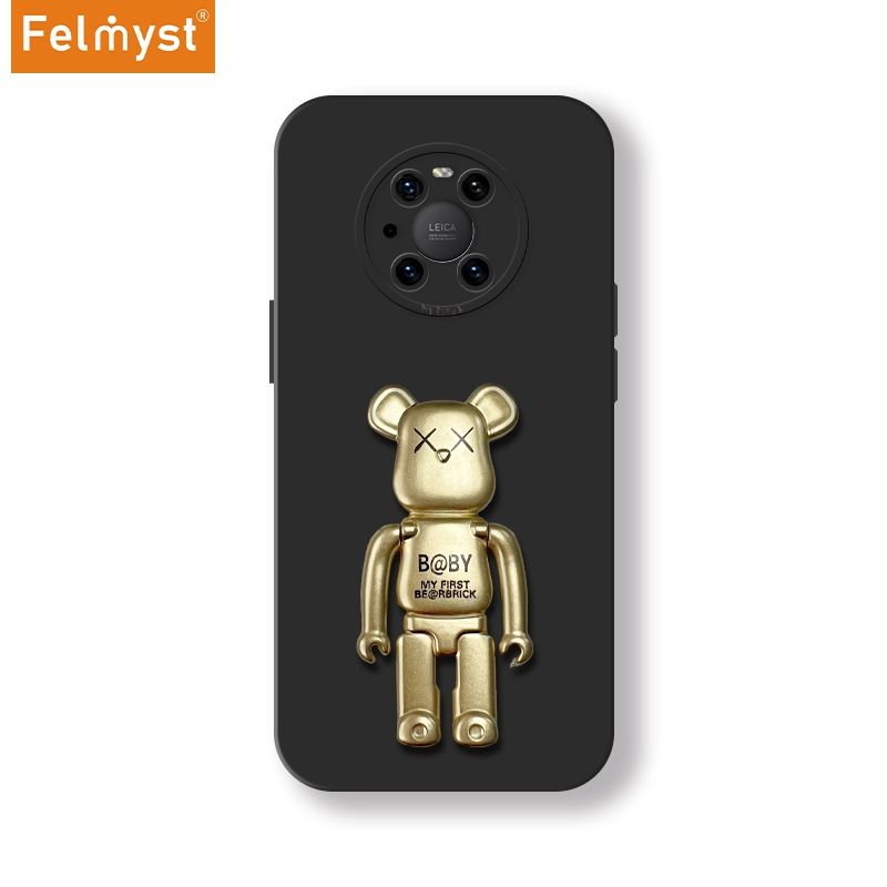 Bearbrick For Huawei Mate 40 Back Mobile Phone Holder Case XX Be@rbrick Simple Luxury Mens Girls Liquid Silicone Protect Lens Shockproof Full Soft Cover