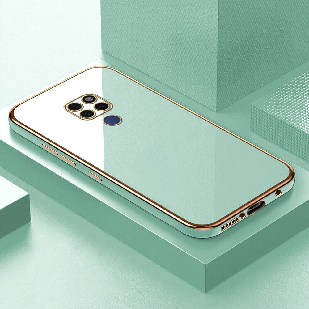Luxury 6D Plating Soft Casing Silicone Square Frame Phone Case For Huawei Mate 20 Case Shiny Bling Back Cover + Free Lanyard