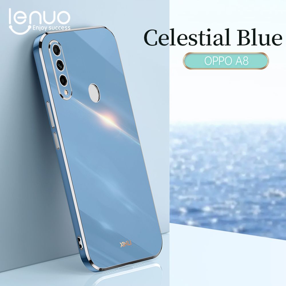 Luxury 6D Plating Soft Casing Silicone Square Frame Phone Case For OPPO A8 / A31 Phone Case Shiny Bling Back Cover Coque