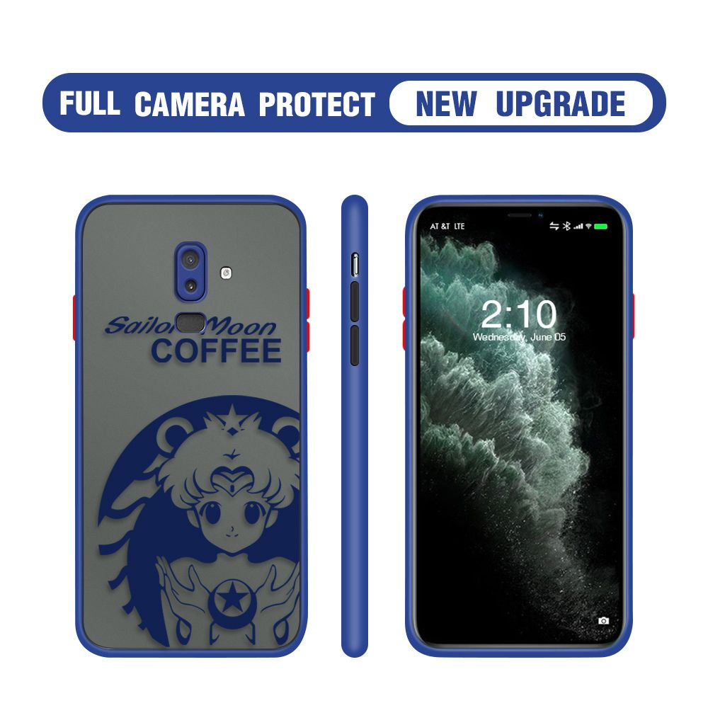 Hontinga for Samsung J8 2018 Case Sailor Moon Cases Edge Frosted Transparent Phone Cover