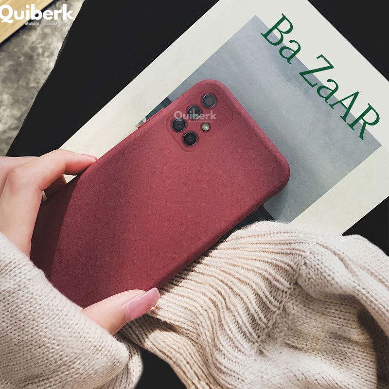 Quiberk for Samsung Galaxy A51 Shockproof Anti-Slip Soft TPU Sandstone Matte Back Case Cover