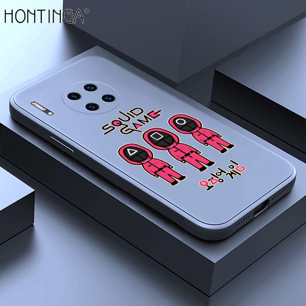 Hontinga for Huawei Mate 30 Pro Case Trend Cartoon Korean Squid Phone Cover Liquid Silicone Case Phone Protective Case
