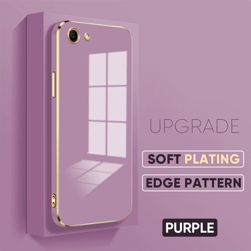 TA for OPPO A83 Back Cover + Free Lanyard Luxury 6D Plating Case Side Pattern Soft Silicone Square Phone Cases