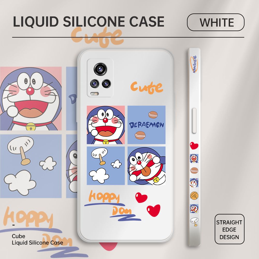 ZeroQiQi for Vivo V20 Case Cartoon Cat Phone Cover Soft Full Lens Protection Case Ultra Thin Soft Liquid Silicone Phone Case