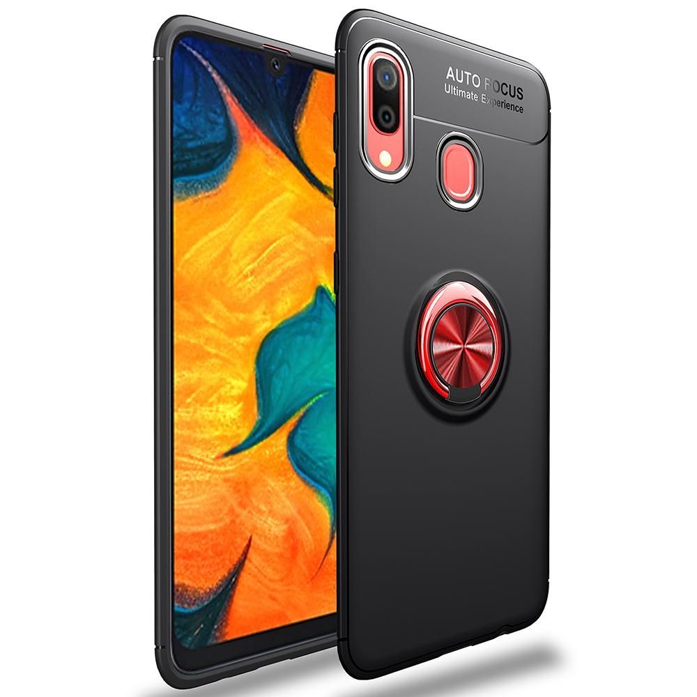 For Samsung Galaxy A40 360 Degree Rotating Ring Holder (Compatible with Magnetic Car Mount) Resilient TPU Drop Protection Case Cover