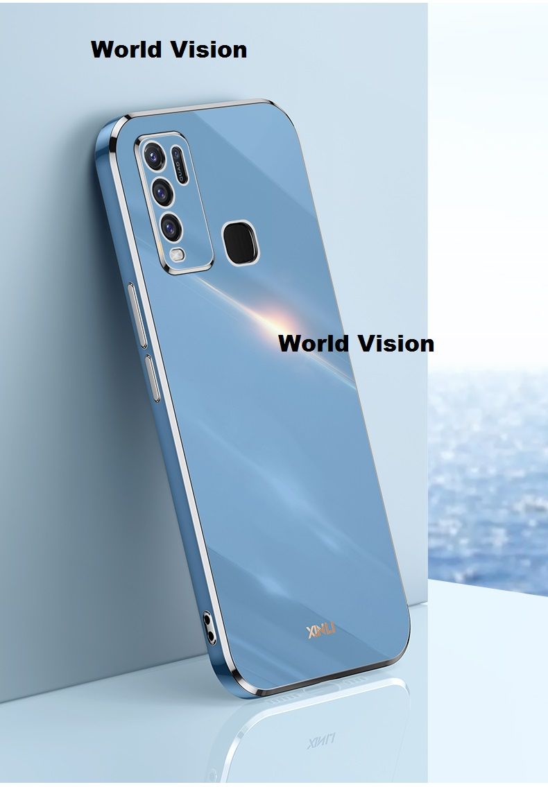 for Vivo Y30 / Y50 6D Plating Soft Case Lens Protector Square Frame Silicone Glossy Shockproof Phone Back Cover