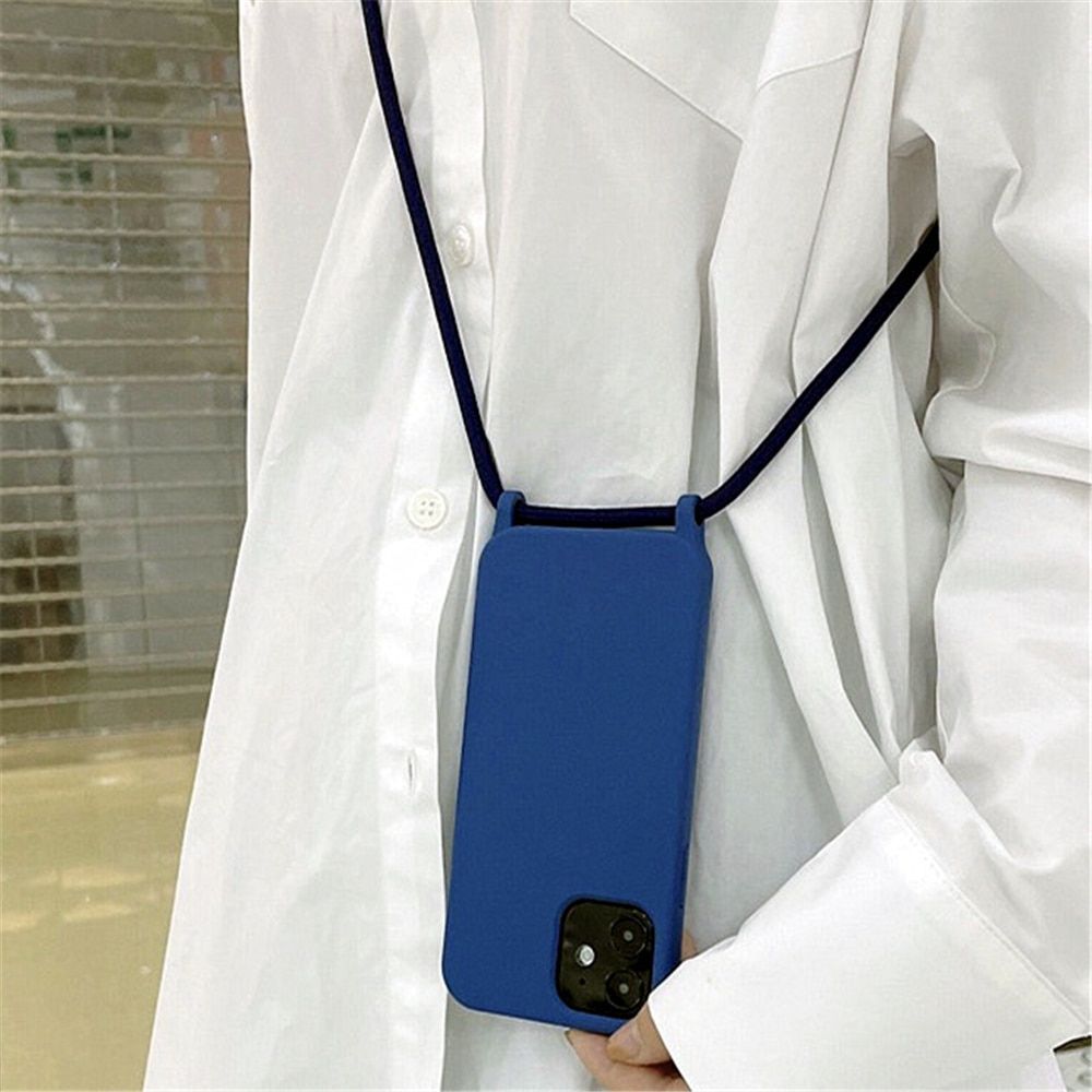 Luxury Crossbody Necklace Lanyard Holder Case For iPhone 11 12 13 Pro Max Mini XS XR X 6S 7 8 Plus SE2 Soft Silicone Strap Cover
