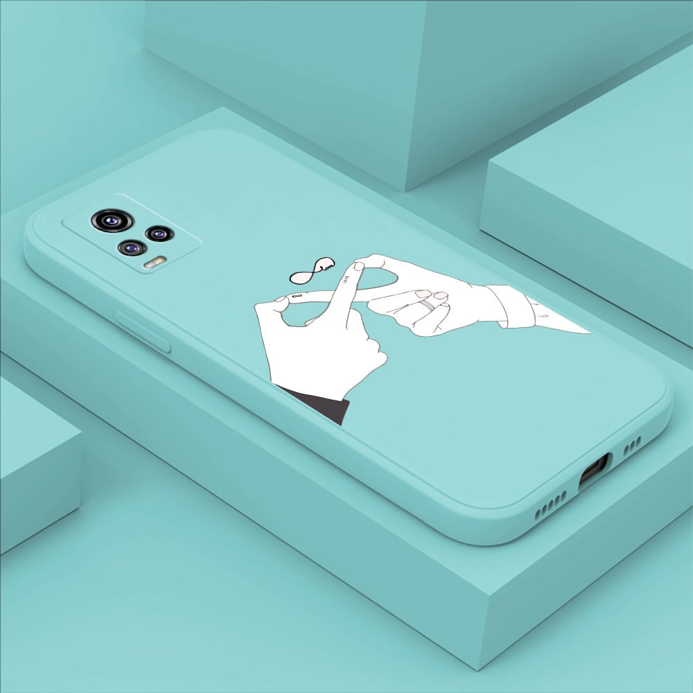 ZeroQiQi for Vivo V20/V20 2021 Back Cover Mobius Ring Ultra Thin Soft Luxury Square Multicolor Liquid Silicone Phone Case