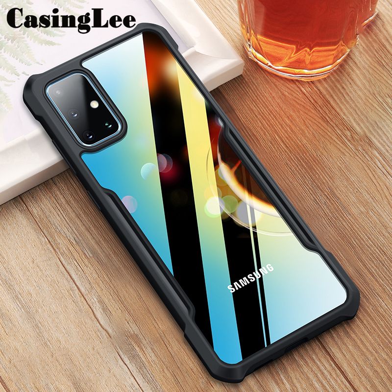Casinglee for Samsung A71 case Transparent clear Airbag protector Soft Frame Hard Armor Cover Galaxy A71 Phone case cover