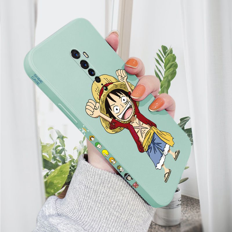AMORVOR for OPPO Reno 2 Back Cover Anime One-Piece Luffy Side design Soft Case Liquid Silicone Phone Cases