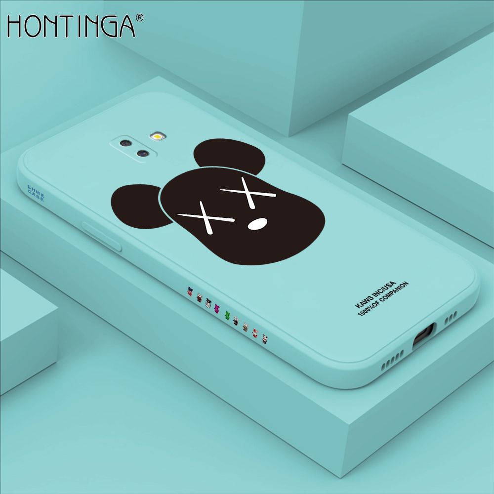 Hontinga for Samsung J6 Plus 2018 Case Side Design Violent Bear Head Back Cover Soft Square Edge Pattern Liquid Silicone Trend Phone Cases