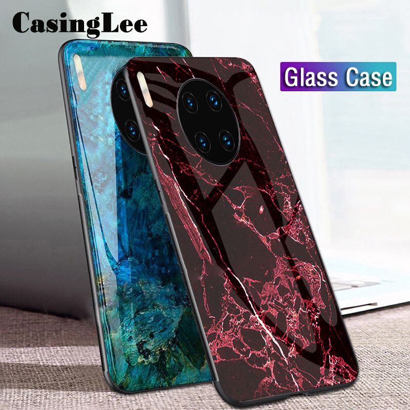 Casinglee For Honor 50 Lite Case Fashion Marble Tempered Glass Protector Soft Silicon Back cover for Honor50 Lite Phone cases For girls and Boys