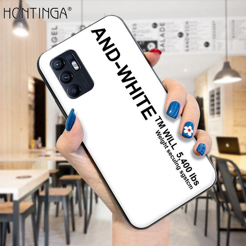Hontinga for OPPO Reno6 Case Simple Generous Clean Color Girls Boys Cases Shockproof Soft Silicone TPU Phone Cover