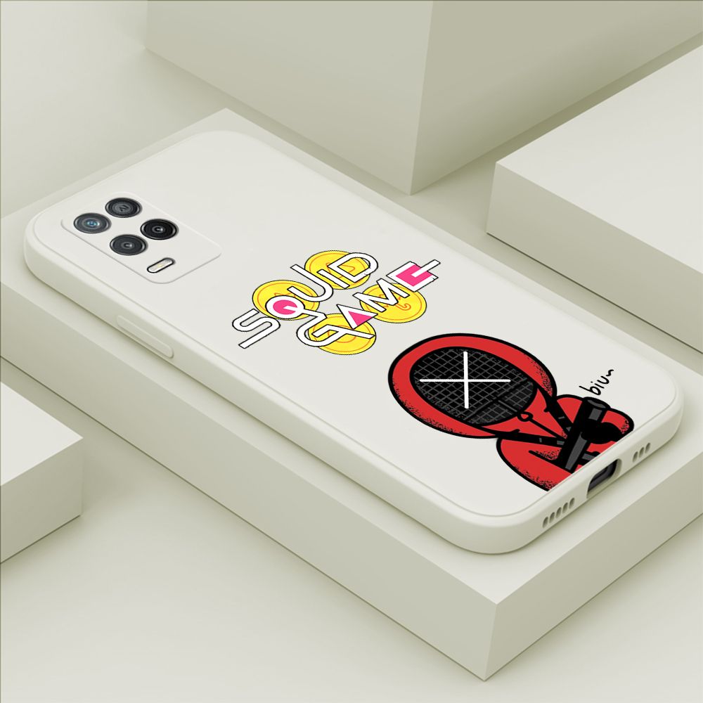 ZeroQiQi for Realme 8 5G Case Fashion Cartoon Electric Baton Judge Role Phone CoverSquare Liquid Silicone Trend Phone Case