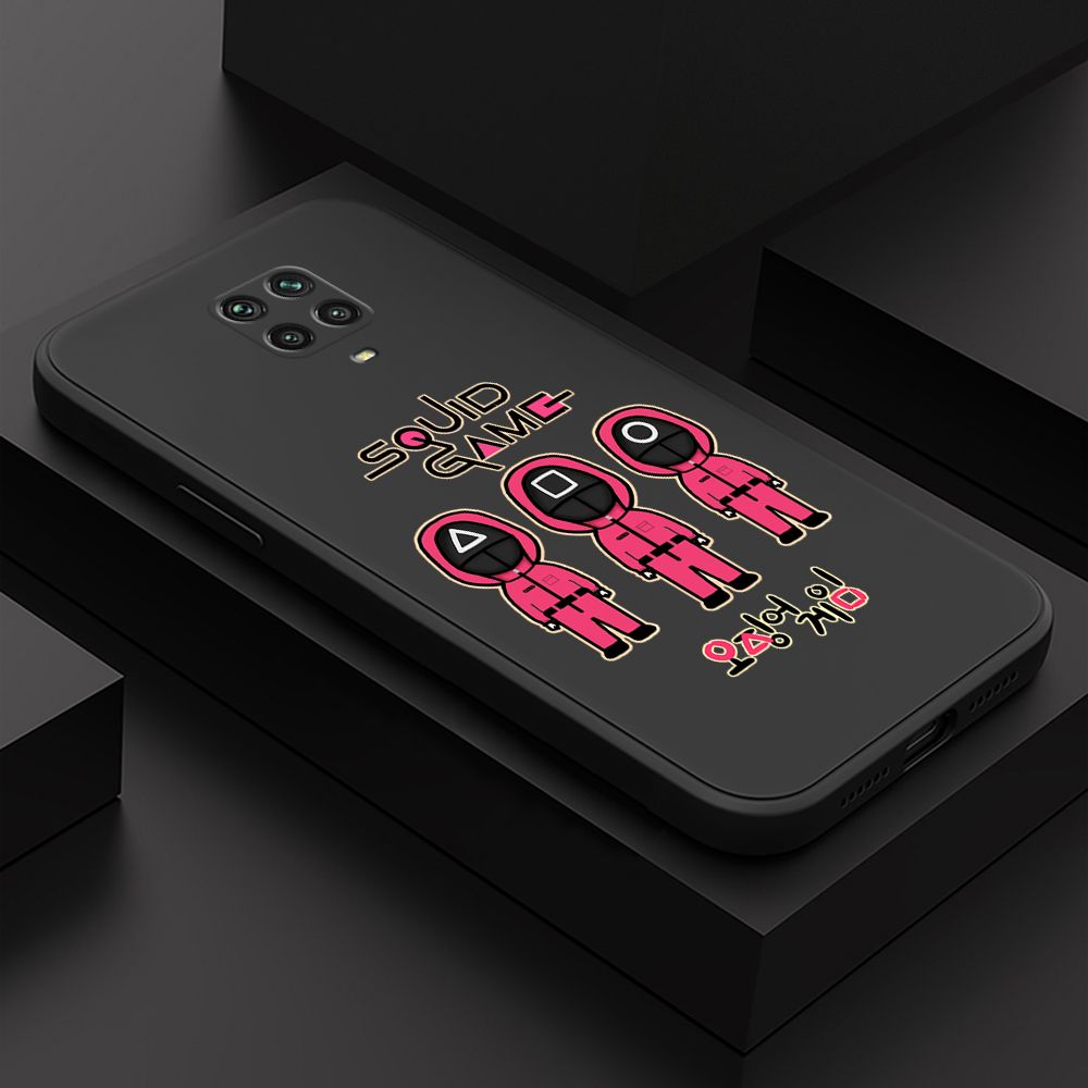 ZeroQiQi for Xiaomi Redmi Note 9S Case Trend Cartoon Korean Squid Phone Cover Liquid Silicone Case Phone Protective Case