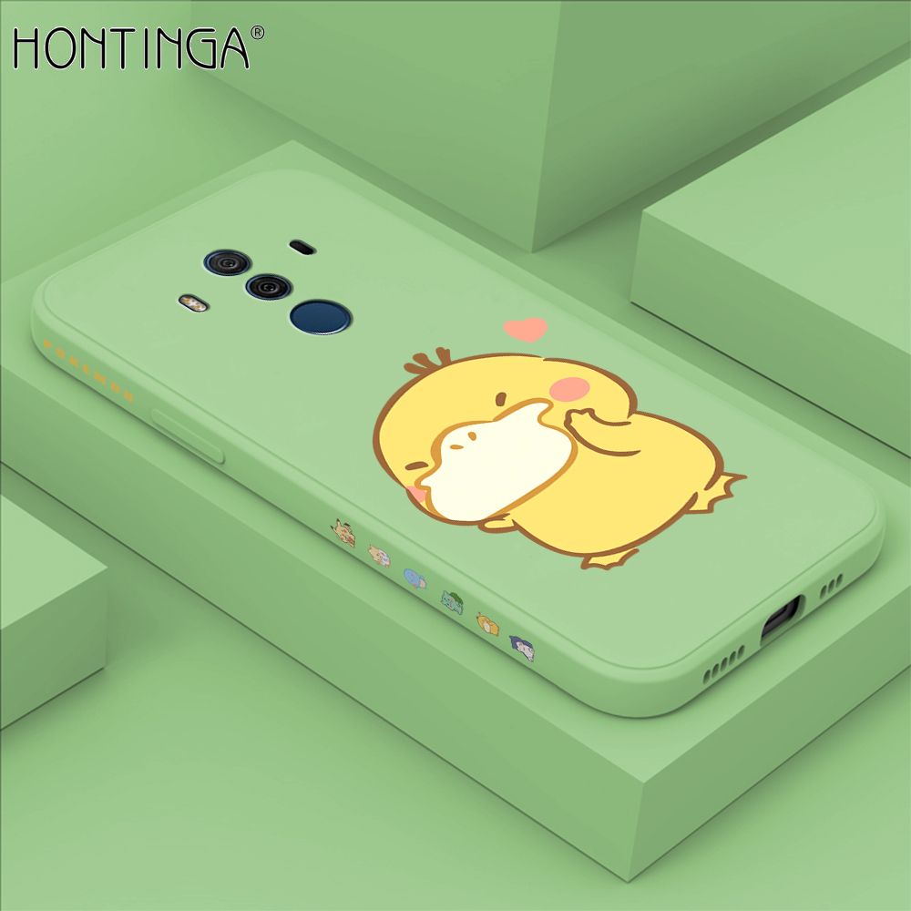 Hontinga for Huawei Mate 10 Pro Case Side Design Trendy Cartoon Sign Back Cover Soft Square Edge Pattern Liquid Silicone Phone Cases