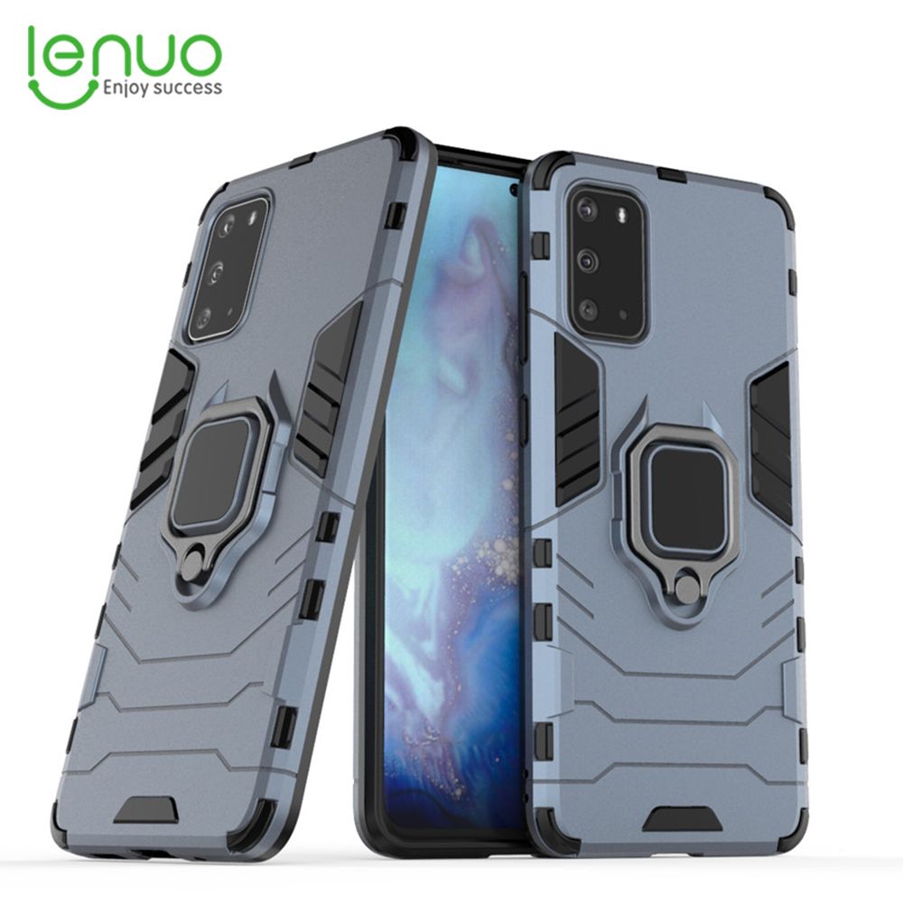 Lenuo Phone Case for Samsung Galaxy S20 FE / S20 Fan Edition 5G Silicone PC Metal Ring Holder Cover