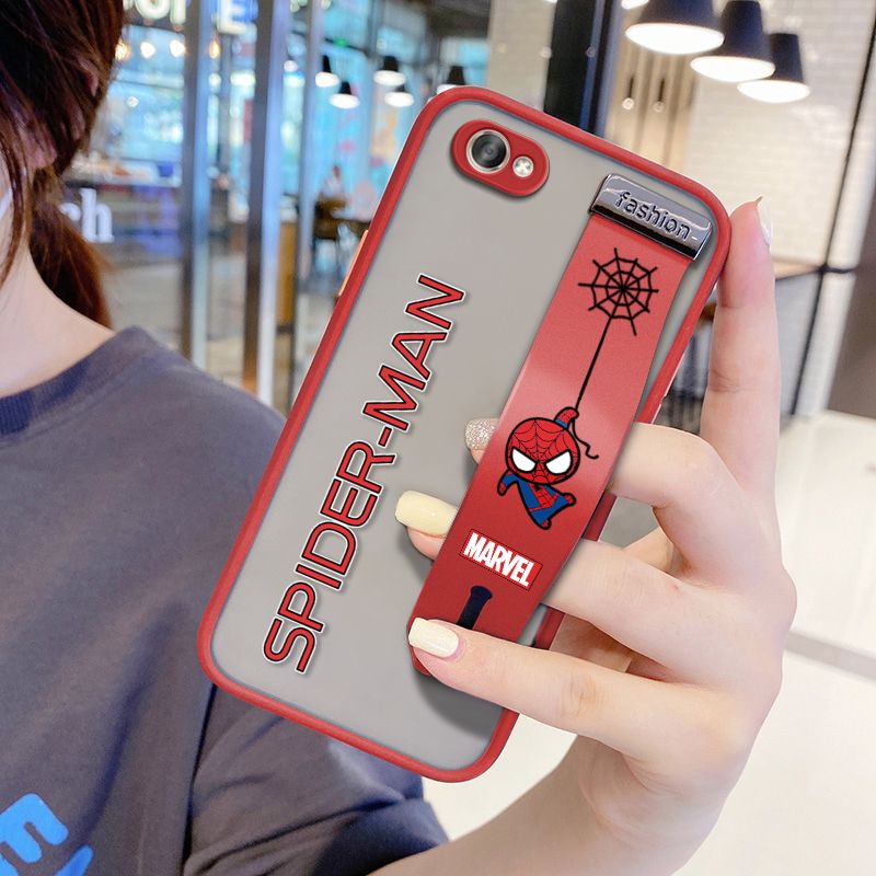 UCUC for Vivo V5 Plus Wrist Strap Case Superhero Spider Superman Wristband Printing Cover Shockproof Frosted Phone Case