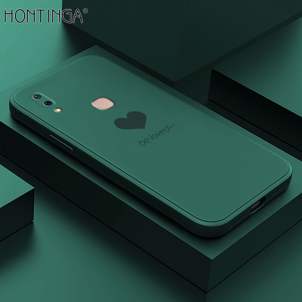 Hontinga for Vivo Y85 Case Simple Lover Heart Pattern Back Cover Soft Square Edge Liquid Silicone Phone Cases