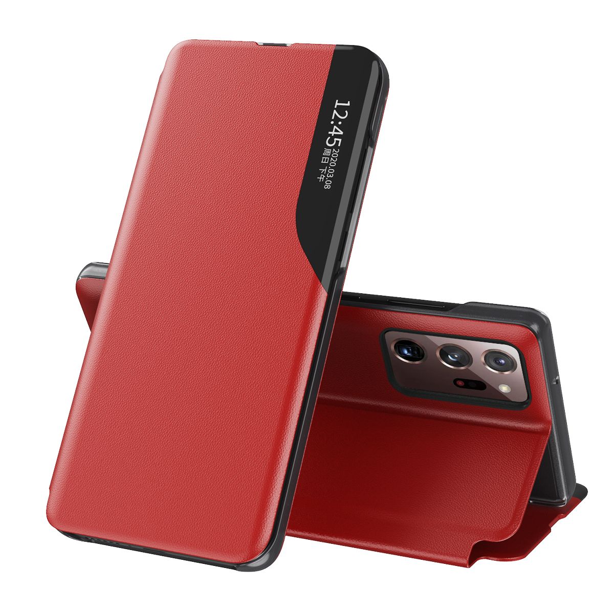 For Samsung Galaxy Note 20 Ultra 5G Flip Stand Cover PU Leather Protective Case