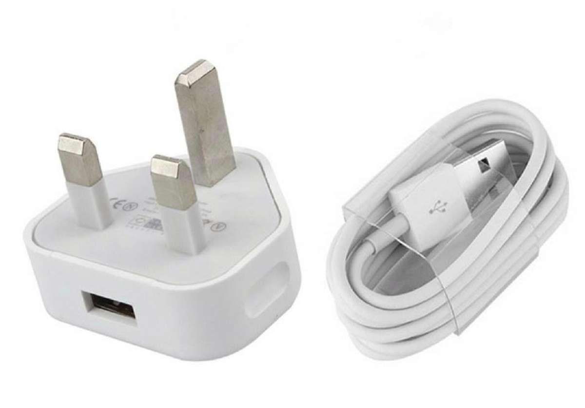 Charger Adapter with Lightening to USB Cable for iP pro5, 5s, 5c, 6, 6s, 6s Plus - White