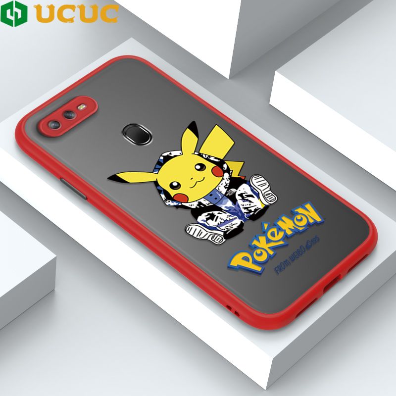 UCUC for OPPO A12S / A12 / A7 / A5S Back Cover Wrapped Pikachu Frosted Transparent Hard Phone Case Thin Shockproof Full Cover Camera Protect Case