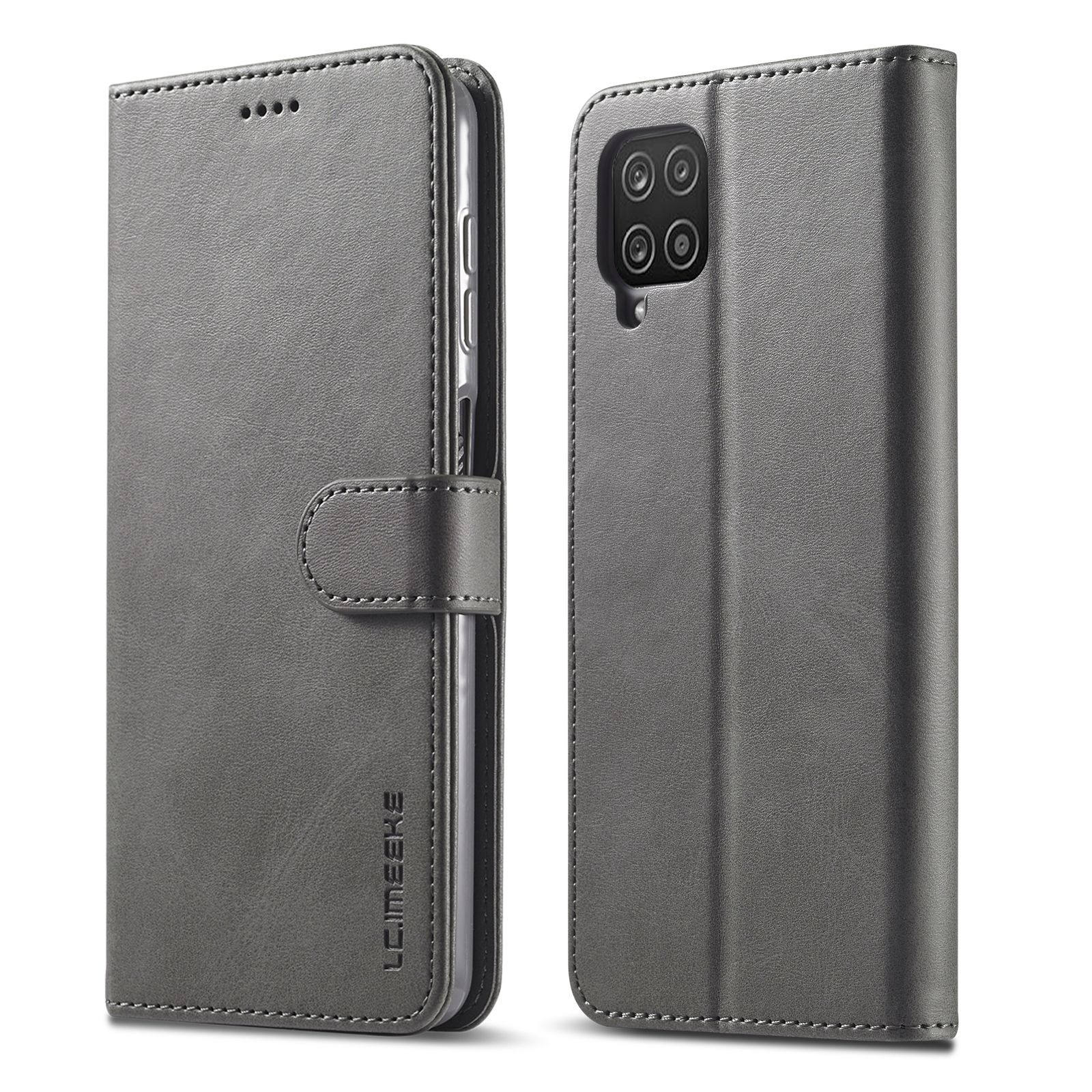 For Samsung Galaxy A12 5G Premium PU Leather Magnetic Card Holder Case Shockproof TPU Inner Flip Stand Cover