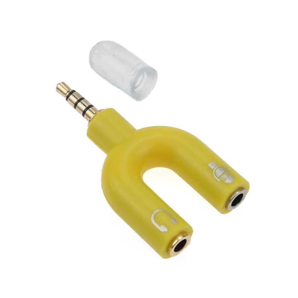 Caicen 3.5mm Audio Jack to Headphone Microphone 2 Way U Splitter Converter Adaptor