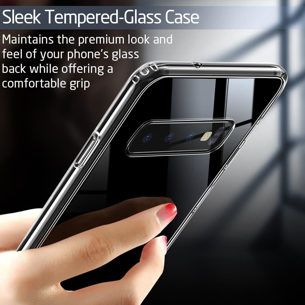 Samsung Galaxy S10 Plus Back Cover - Black Glass Case