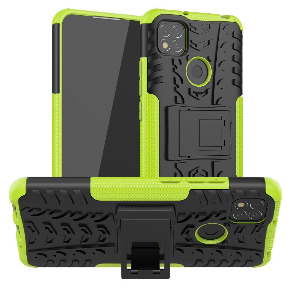 For Xiaomi Redmi 9C Heavy Duty Armor Tough Hybrid Shockproof Dual Layer Kickstand Protective Case Cover