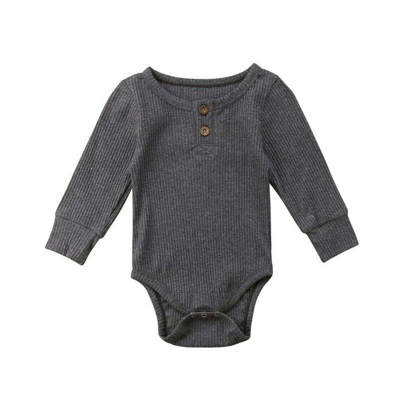 2019 Brand Newborn Toddler Baby Girl Boy Bodysuit Long Sleeve Jumpsuit Ribbed Outfit Sweater Clothes Unisex  Bodysuit Spring